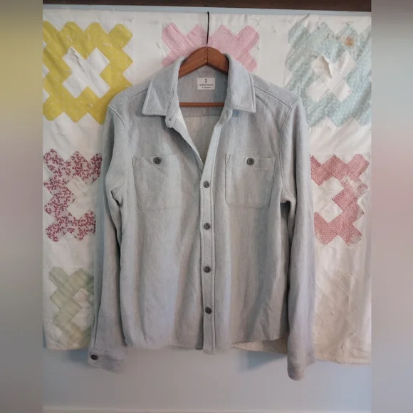 Mutual Weave knit button-down shirt/jacket - Picture 1 of 5